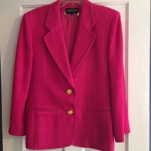 100% Pink Silk Suit with Jacket & Skirt